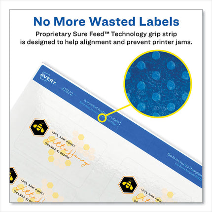 Print-To-The-Edge Labels With Sure Feed And Easy Peel, 2 X 3, Glossy Clear, 80/pack