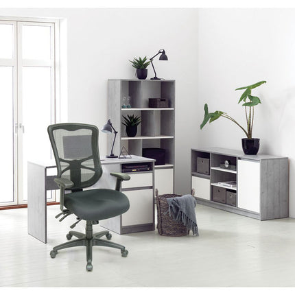 Alera Elusion Series Mesh High-Back Multifunction Chair, Supports Up To 275 Lb, 17.2" To 20.6" Seat Height, Black