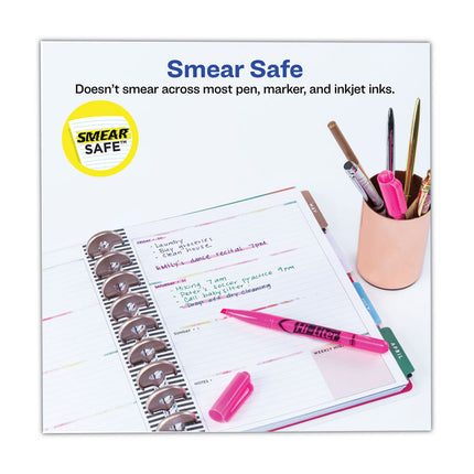 Hi-Liter Pen-Style Highlighters, Fluorescent Pink Ink, Chisel Tip, Pink/black Barrel, Dozen