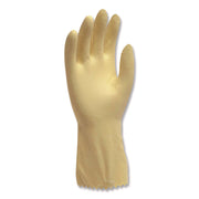 PRO L6500 SERIES FLOCK-LINED LATEX GLOVES, 12" LONG, 15 MIL, MEDIUM, YELLOW, 12 PAIRS