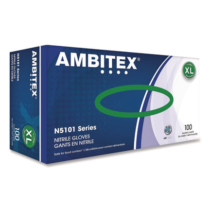 N5101 SERIES POWDERED NITRILE GLOVES, X-LARGE, BLUE, 100/BOX