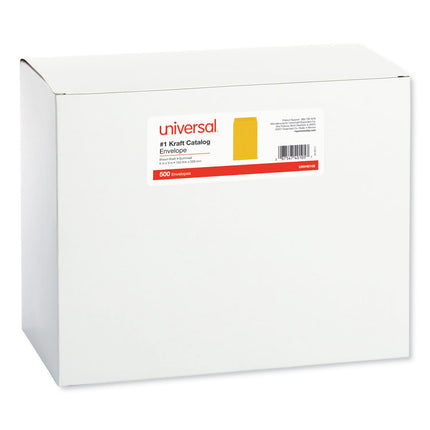 Catalog Envelope, 24 lb Bond Weight Kraft, #1, Square Flap, Gummed Closure, 6 x 9, Brown Kraft, 500/Box