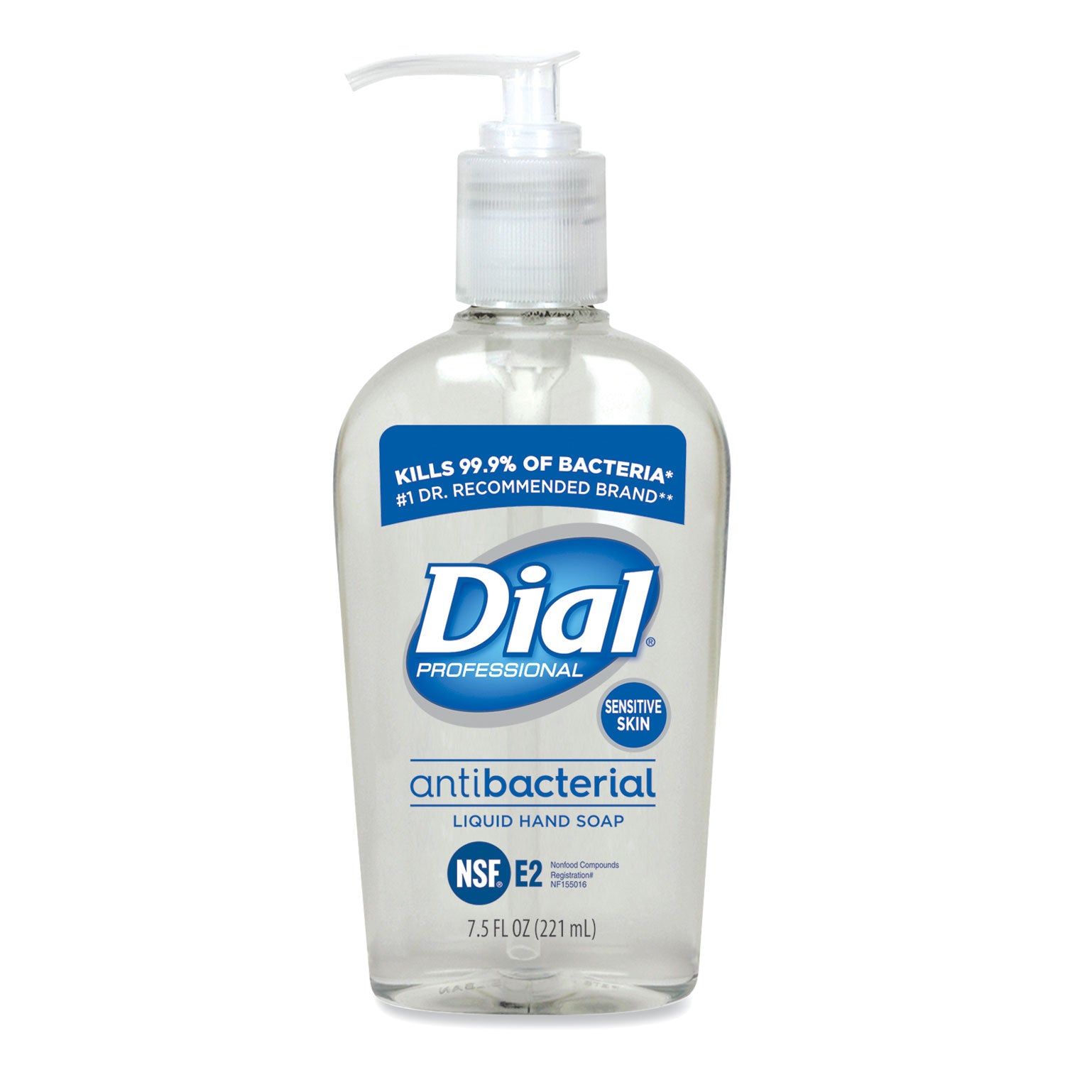 Antibacterial Liquid Hand Soap for Sensitive Skin, Light Floral Scent, 7.5 oz, 12/Carton