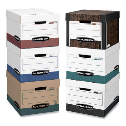 R-Kive Heavy-Duty Storage Boxes, Letter/legal Files, 12.75" X 16.5" X 10.38", Woodgrain, 12/carton