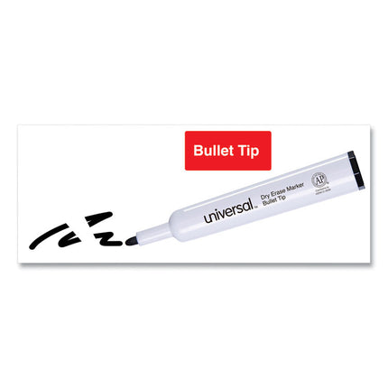 Dry Erase Marker, Medium Bullet Tip, Black, Dozen