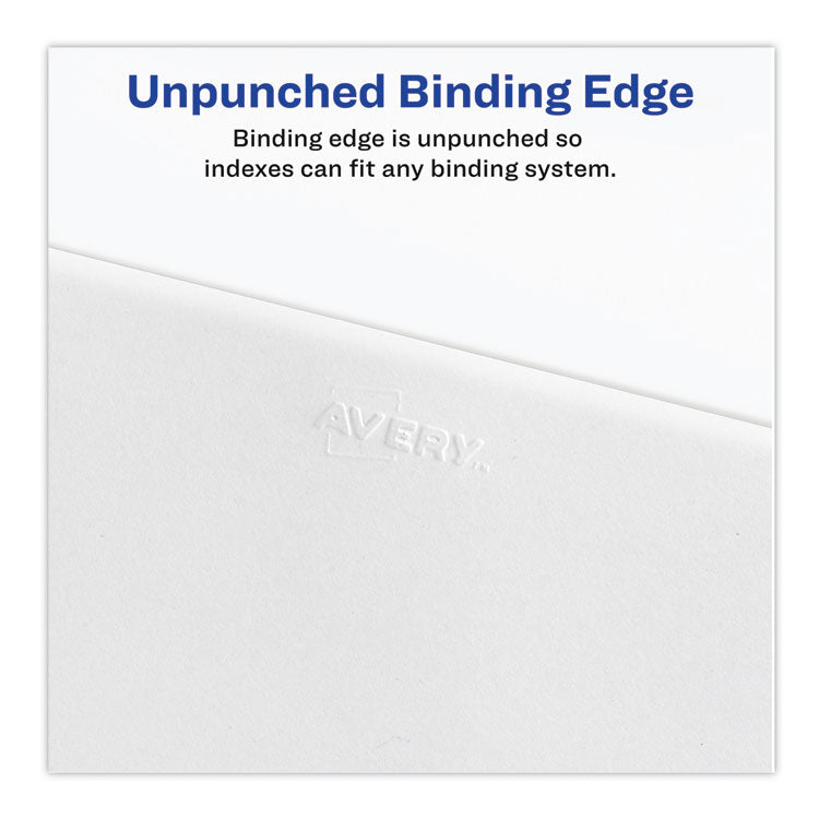 Preprinted Legal Exhibit Side Tab Index Dividers, Avery Style, 10-Tab, 13, 11 X 8.5, White, 25/pack