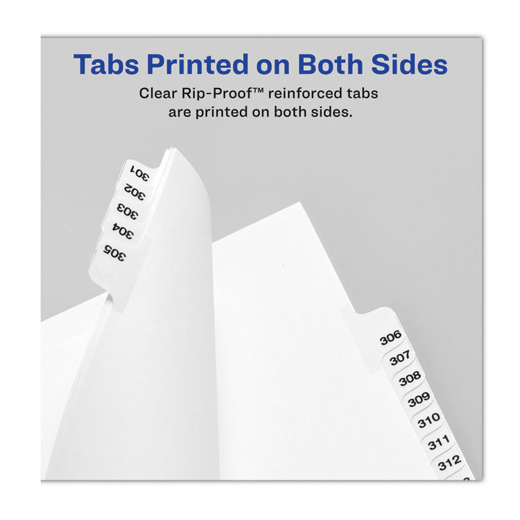 Preprinted Legal Exhibit Side Tab Index Dividers, Avery Style, 10-Tab, 13, 11 X 8.5, White, 25/pack