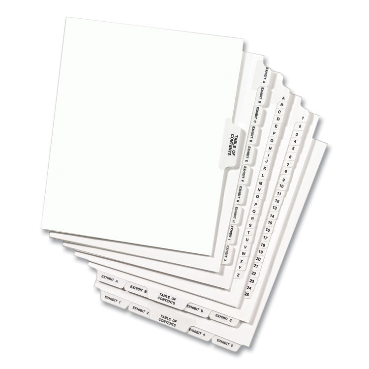 Preprinted Legal Exhibit Side Tab Index Dividers, Avery Style, 25-Tab, 226 To 250, 11 X 8.5, White, 1 Set, (1339)