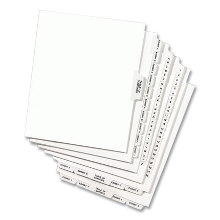 Preprinted Legal Exhibit Side Tab Index Dividers, Avery Style, 25-Tab, 126 To 150, 11 X 8.5, White, 1 Set, (1335)