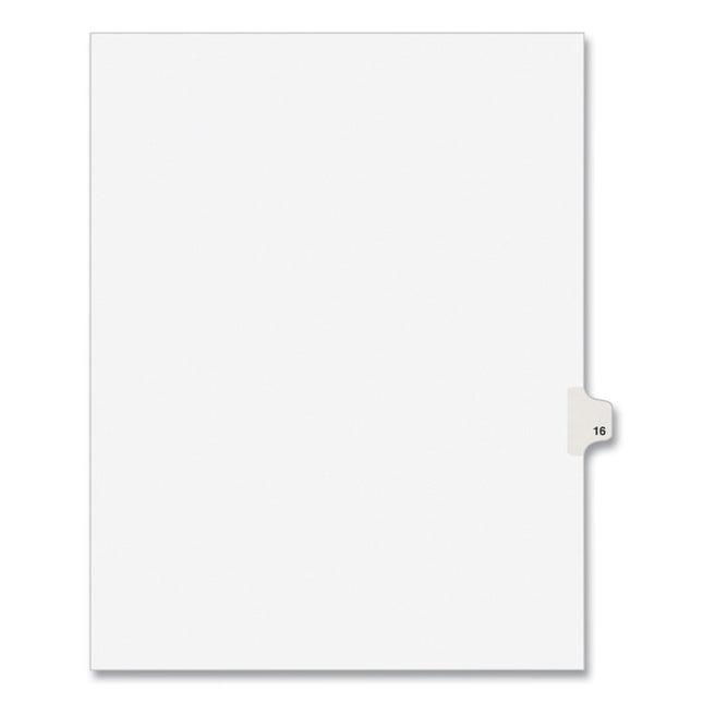 Preprinted Legal Exhibit Side Tab Index Dividers, Avery Style, 10-Tab, 16, 11 X 8.5, White, 25/pack, (1016)