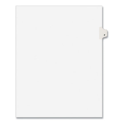 Preprinted Legal Exhibit Side Tab Index Dividers, Avery Style, 26-Tab, F, 11 X 8.5, White, 25/pack, (1406)