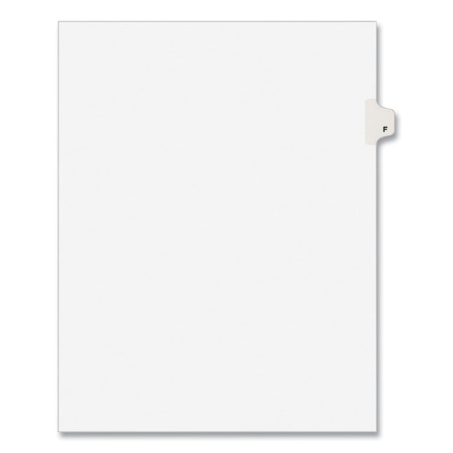 Preprinted Legal Exhibit Side Tab Index Dividers, Avery Style, 26-Tab, F, 11 X 8.5, White, 25/pack, (1406)