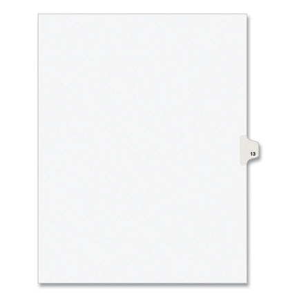 Preprinted Legal Exhibit Side Tab Index Dividers, Avery Style, 10-Tab, 13, 11 X 8.5, White, 25/pack