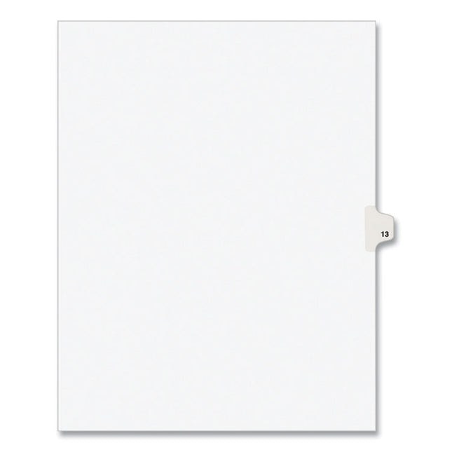 Preprinted Legal Exhibit Side Tab Index Dividers, Avery Style, 10-Tab, 13, 11 X 8.5, White, 25/pack
