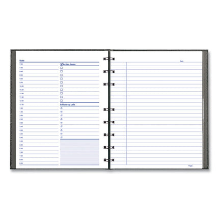 Notepro Undated Daily Planner, 9.25 X 7.25, Black Cover, Undated