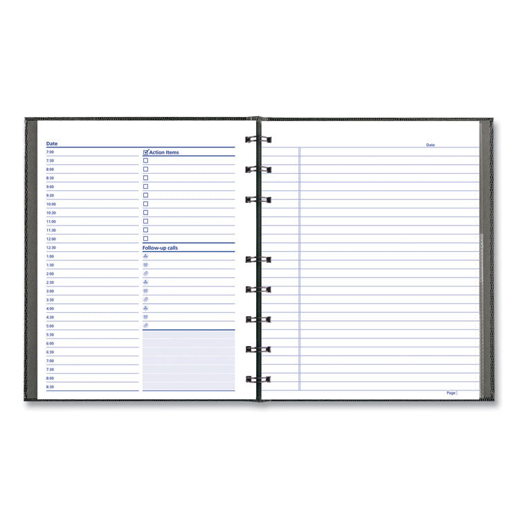 Notepro Undated Daily Planner, 9.25 X 7.25, Black Cover, Undated