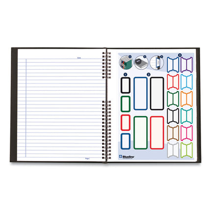 NotePro Notebook, 1-Subject, Medium/College Rule, Black Cover, (75) 11 x 8.5 Sheets