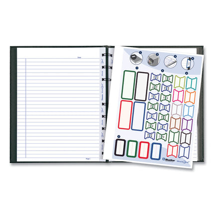 MiracleBind Notebook, 1-Subject, Medium/College Rule, Black Cover, (75) 9.25 x 7.25 Sheets
