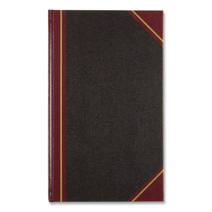 Texthide Eye-Ease Record Book, Black/burgundy/gold Cover, 14.25 X 8.75 Sheets, 300 Sheets/book