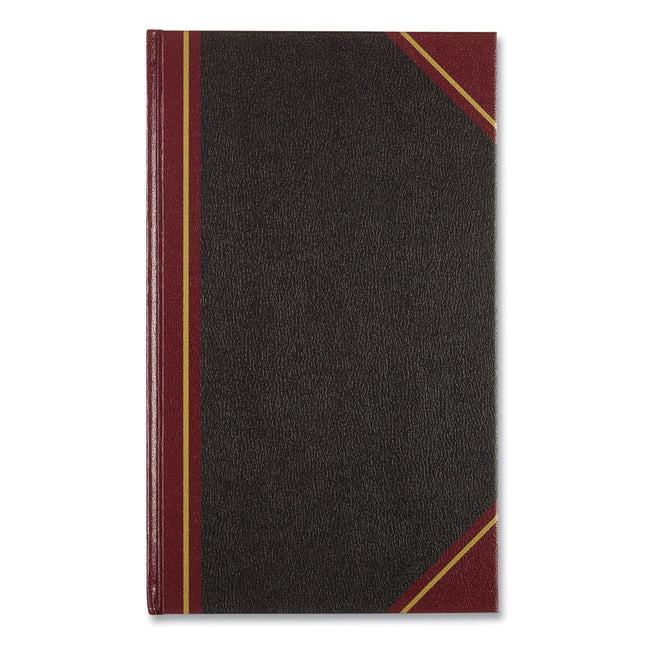 Texthide Eye-Ease Record Book, Black/burgundy/gold Cover, 14.25 X 8.75 Sheets, 300 Sheets/book