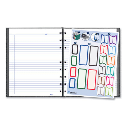 NotePro Notebook, 1-Subject, Narrow Rule, Black Cover, (75) 9.25 x 7.25 Sheets