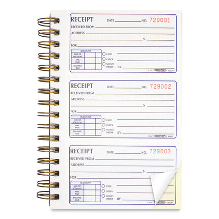 Gold Standard Money Receipt Book, Two-Part Carbonless, 5 x 2.75, 3 Forms/Sheet, 225 Forms Total