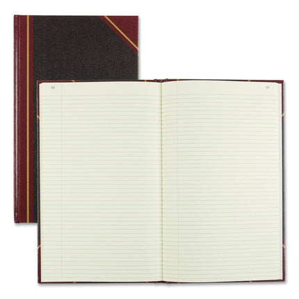 Texthide Eye-Ease Record Book, Black/burgundy/gold Cover, 14.25 X 8.75 Sheets, 300 Sheets/book