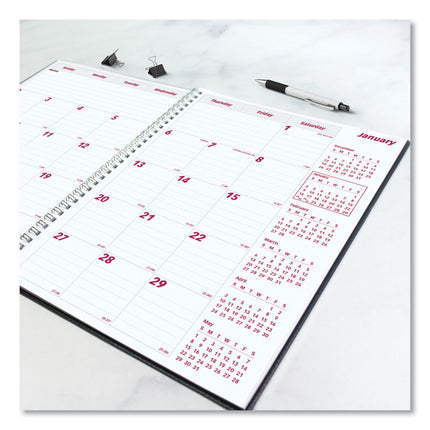 DuraFlex 14-Month Planner, 11 x 8.5, Black Cover, 14-Month: Dec 2024 to Jan 2026