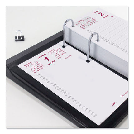 Daily Calendar Pad Refill, 6 x 3.5, White/Burgundy/Gray Sheets, 12-Month (Jan to Dec): 2025