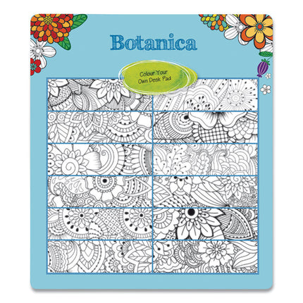 Monthly Desk Pad Calendar, DoodlePlan Coloring Pages, 17.75 x 10.88, Black Binding, Clear Corners, 12-Month (Jan-Dec): 2025