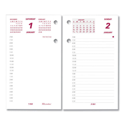Daily Calendar Pad Refill, 6 x 3.5, White/Burgundy/Gray Sheets, 12-Month (Jan to Dec): 2025