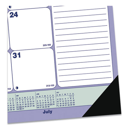Academic 13-Month Desk Pad Calendar, 21.25 x 16, White/Blue/Green Sheets, Black Headband, 13-Month (July to July): 2024-2025