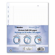 Miraclebind Ruled Paper Refill Sheets For All Miraclebind Notebooks And Planners, 11 X 9.06, White/blue Sheets, Undated