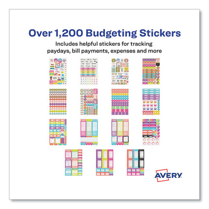 Budgeting Planner Stickers, Budget Theme, Assorted Colors, 1,224/pack
