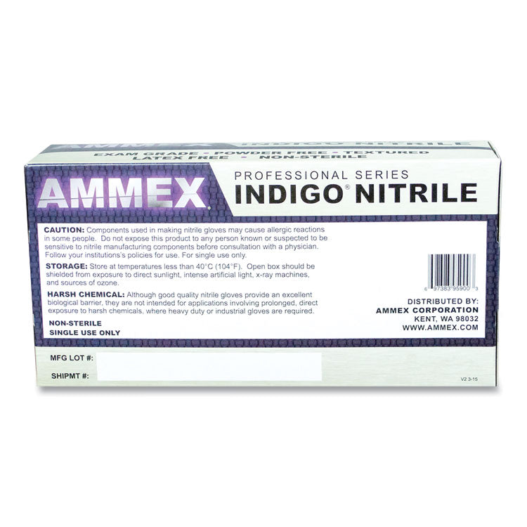 Nitrile Exam Gloves, Powder-Free, 3 Mil, X-Large, Indigo, 100/box