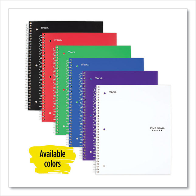 Wirebound Notebook, 1-Subject, Wide/Legal Rule, Randomly Assorted Cover Color (Set 5), (100) 10.5 x 8 Sheets