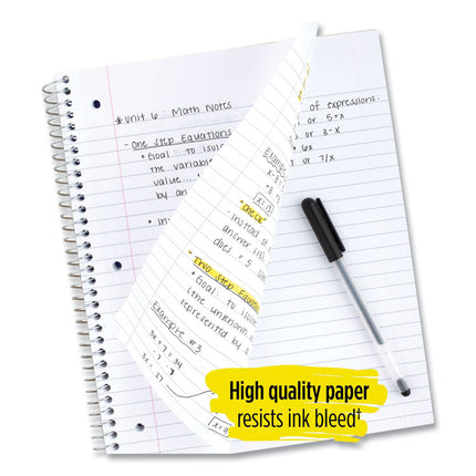 Wirebound Notebook, 1-Subject, Wide/Legal Rule, Randomly Assorted Cover Color (Set 5), (100) 10.5 x 8 Sheets