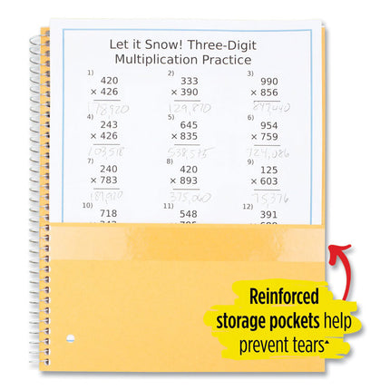 Wirebound Notebook, 1-Subject, Wide/Legal Rule, Randomly Assorted Cover Color (Set 5), (100) 10.5 x 8 Sheets
