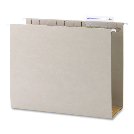 TUFF Extra Capacity Hanging File Folders with Easy Slide Tabs, 4" Capacity, Letter, 1/3-Cut Tabs, Steel Gray, 18/Box