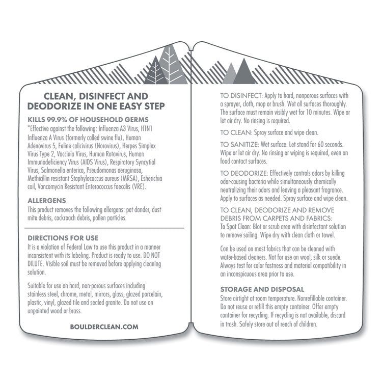 Disinfectant Cleaner, Lemon Scent, 128 oz Bottle