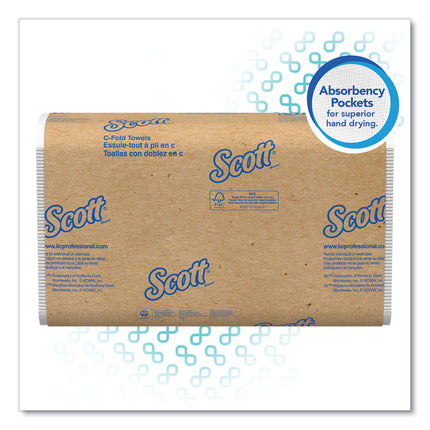 Essential C-Fold Towels for Business, Absorbency Pockets, 1-Ply, 10.13 x 13.15, White, 200/Pack, 12 Packs/Carton