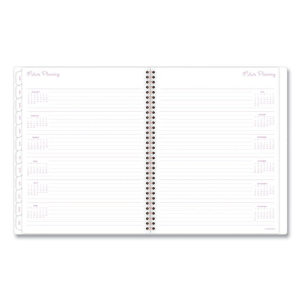 Mina Weekly/Monthly Planner, Floral Artwork, 11 x 8.5, White/Violet/Peach Cover, 12-Month (Jan to Dec): 2025