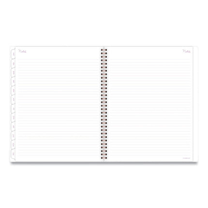 Mina Weekly/Monthly Planner, Floral Artwork, 11 x 8.5, White/Violet/Peach Cover, 12-Month (Jan to Dec): 2025