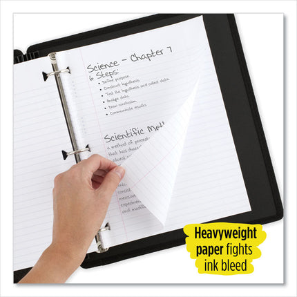 REINFORCED FILLER PAPER, 3-HOLE, 8 X 10.5, WIDE/LEGAL RULE, 100/PACK