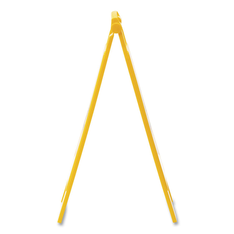 Site Safety Wet Floor Caution Sign, 2-Sided, 10 x 2 x 26, Yellow