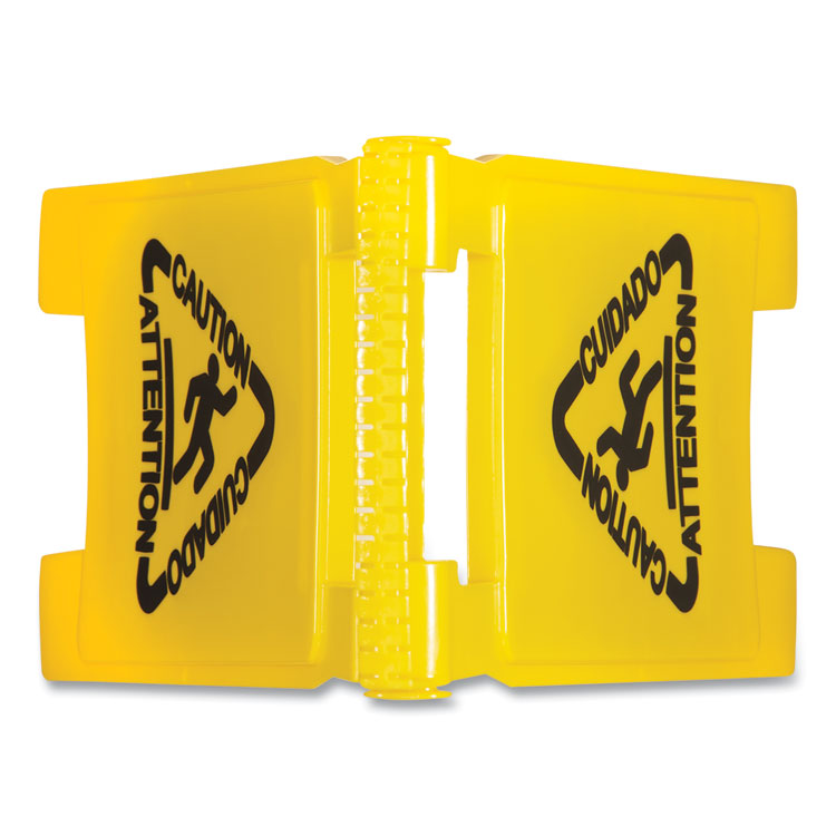 Site Safety Wet Floor Caution Sign, 2-Sided, 10 x 2 x 26, Yellow