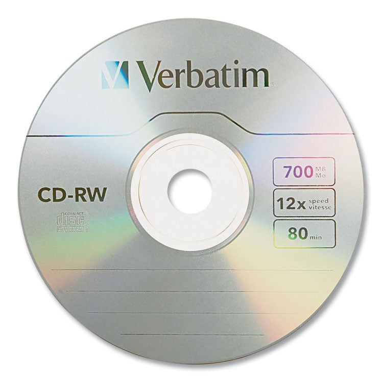 Cd-Rw Rewritable Disc, 700 Mb/80 Min, 12x, Spindle, Silver, 25/pack