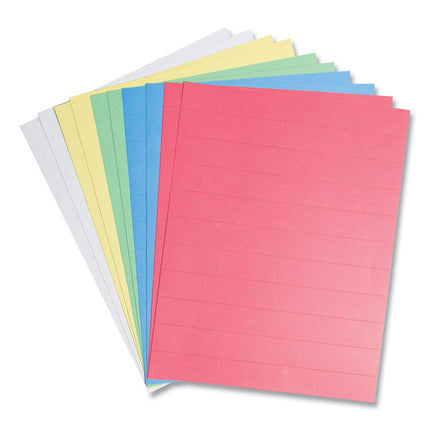 Data Card Replacement Sheet, 8.5 x 11 Sheets, Perforated at 1", Assorted, 10/Pack