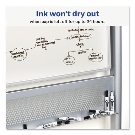 Marks A Lot Desk-Style Dry Erase Marker, Broad Chisel Tip, Black, Dozen (24408)