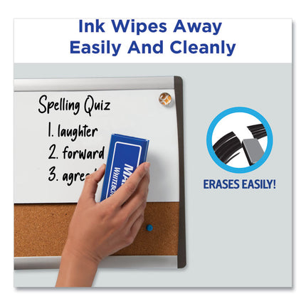 Marks A Lot Desk-Style Dry Erase Marker, Broad Chisel Tip, Black, Dozen (24408)